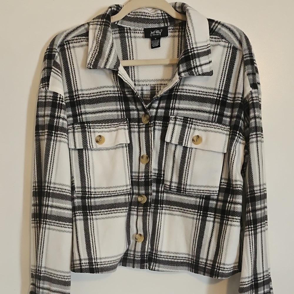Chic Plaid Utility Jacket